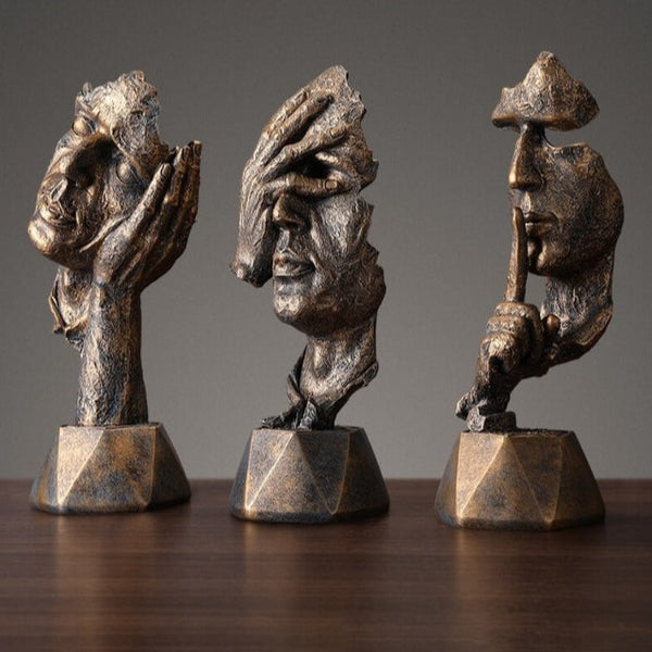 Resin Thinker Sculpture