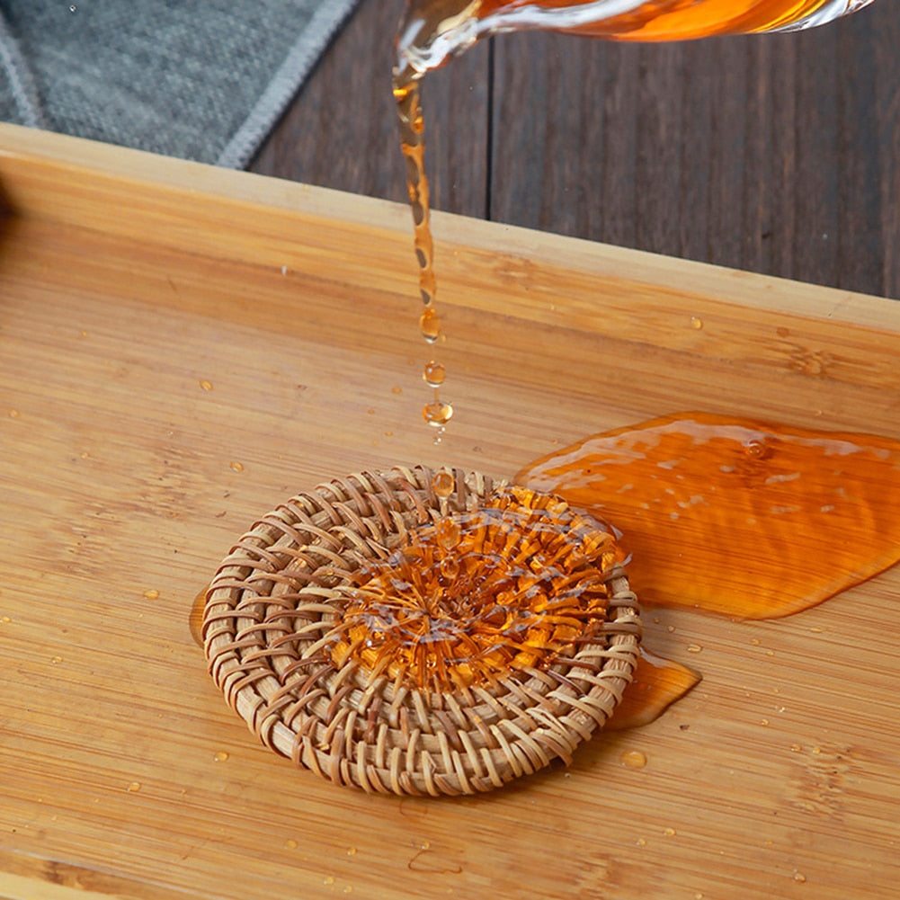 Rattan Coasters Set