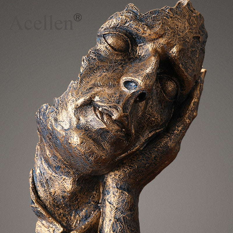 Resin Thinker Sculpture