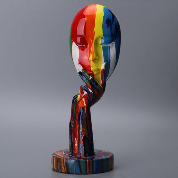 Colorful Woman Face Figurine