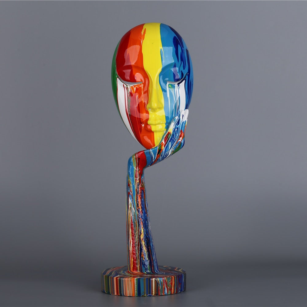 Colorful Woman Face Figurine