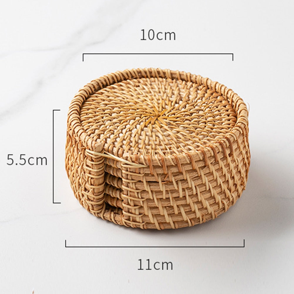 Rattan Coasters Set