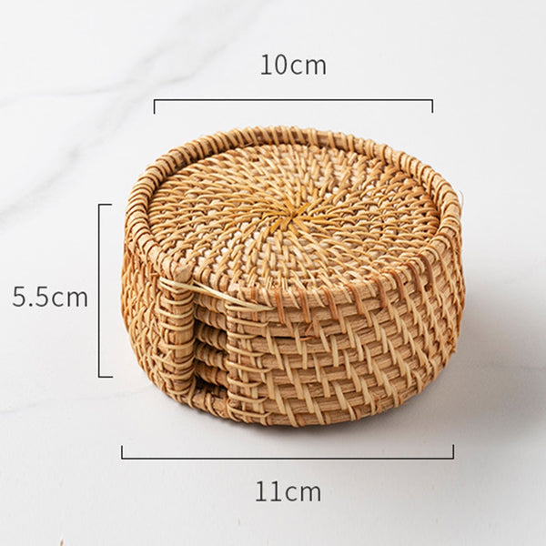 Rattan Coasters Set